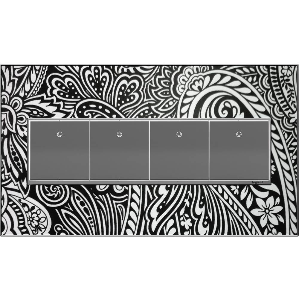 Custom Wall Plate, 4-Gang, Magnesium Trim