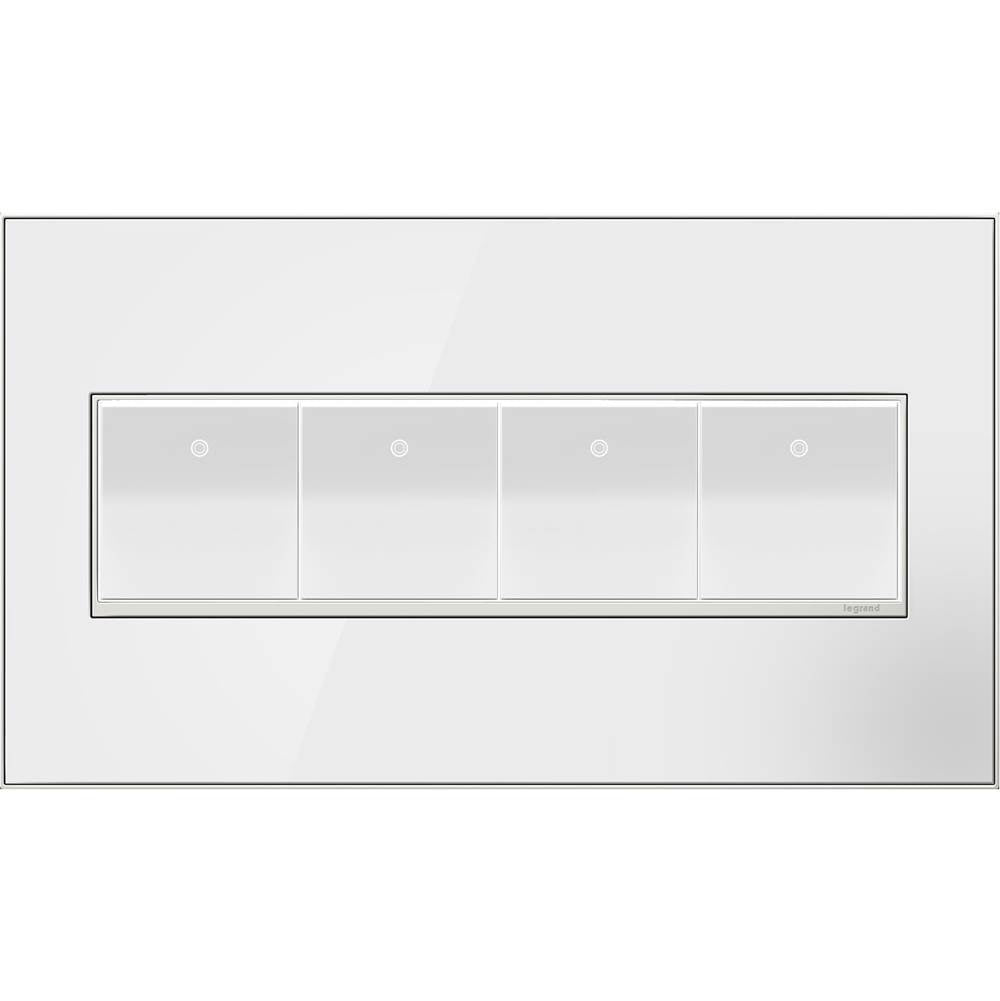 Custom Wall Plate, 4-Gang, Magnesium Trim