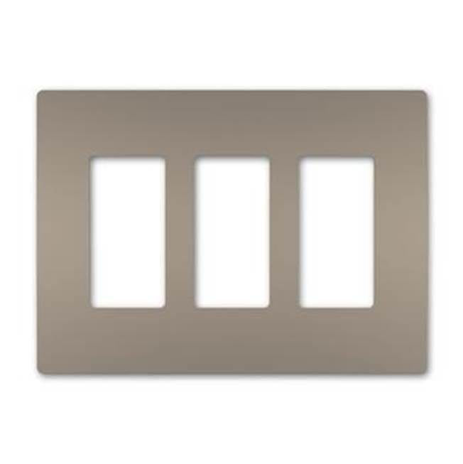 Legrand - radiant Three-Gang Screwless Wall Plate, Nickel - Nickel