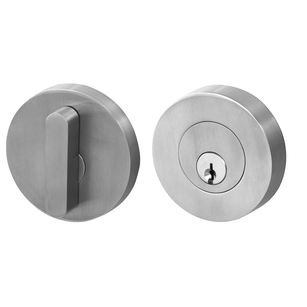 Linnea - Round Deadbolt Single Cylinder, Satin Stainless Steel - Satin Stainless Steel
