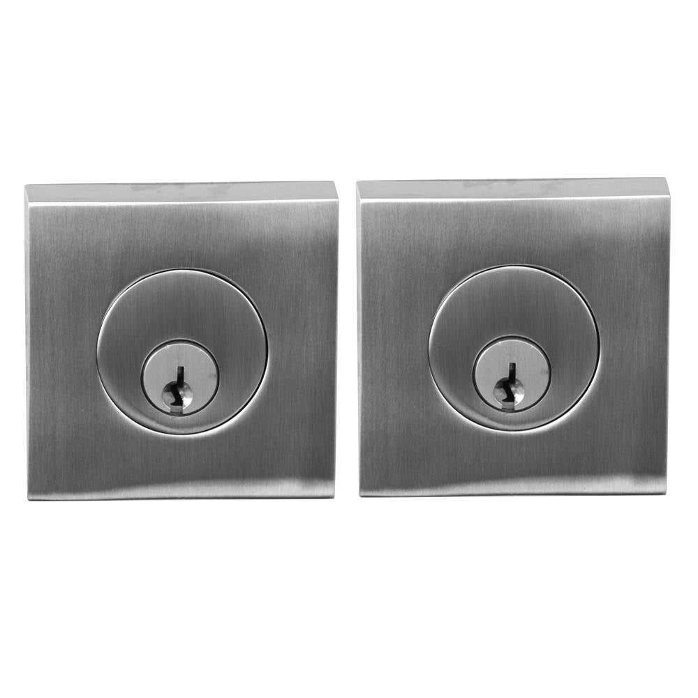 Linnea - Square Deadbolt Double Cylinder, Satin Stainless Steel - Satin Stainless Steel