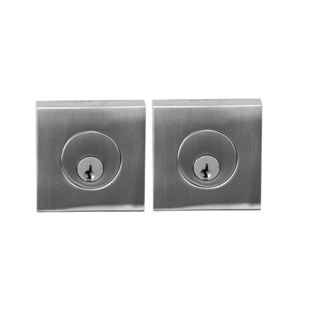 Linnea - Square Deadbolt Double Cylinder, Polished Stainless Steel - Polished Stainless Steel
