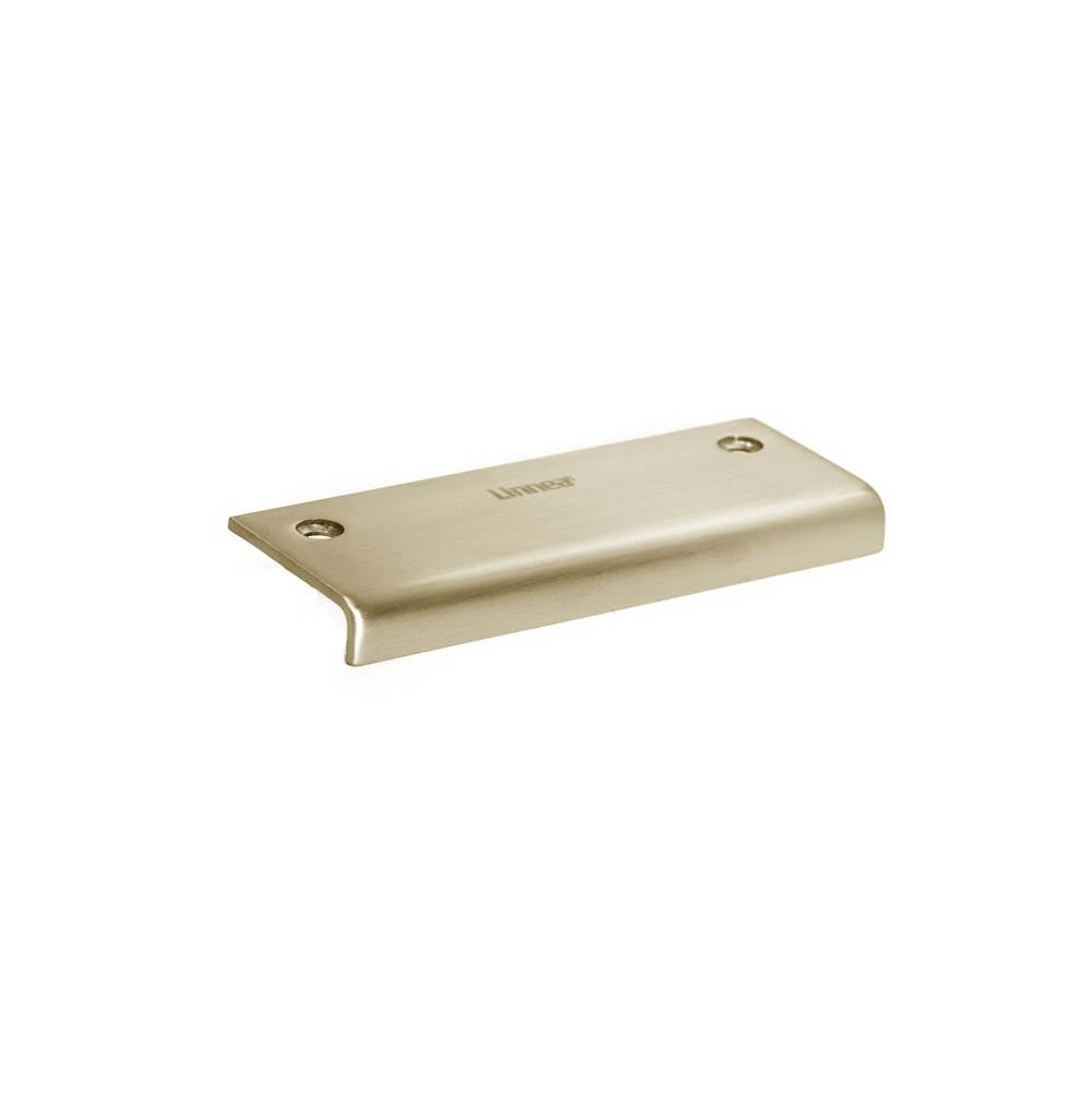 Linnea - Cabinet Pull, 28mm Length, 36mm Projection, 10mm Drop Down Lip, 304 Stainless Steel. - Pvd Satin Brass