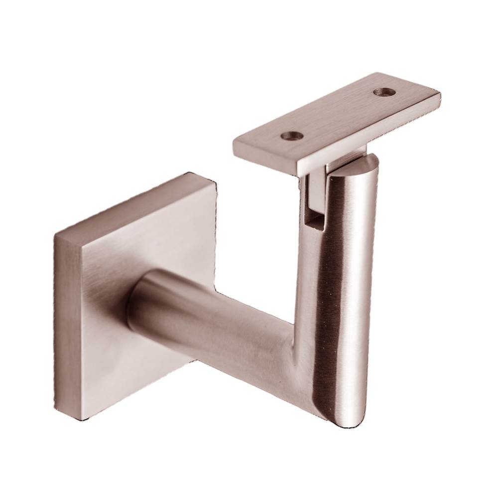 Linnea - Handrail Bracket Glass Mounting, Satin Rose Gold - Satin Rose Gold