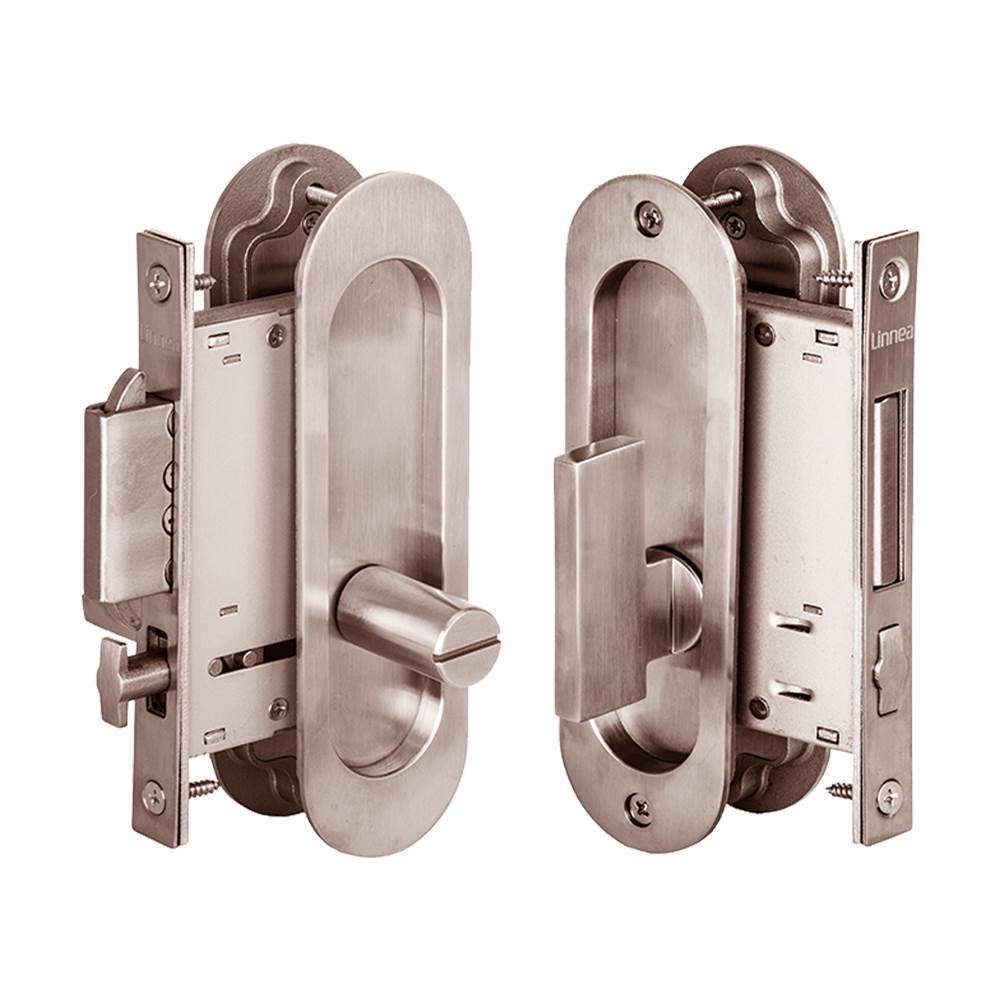 Linnea - Pocketdoor Lock, Satin Rose Gold - Satin Rose Gold