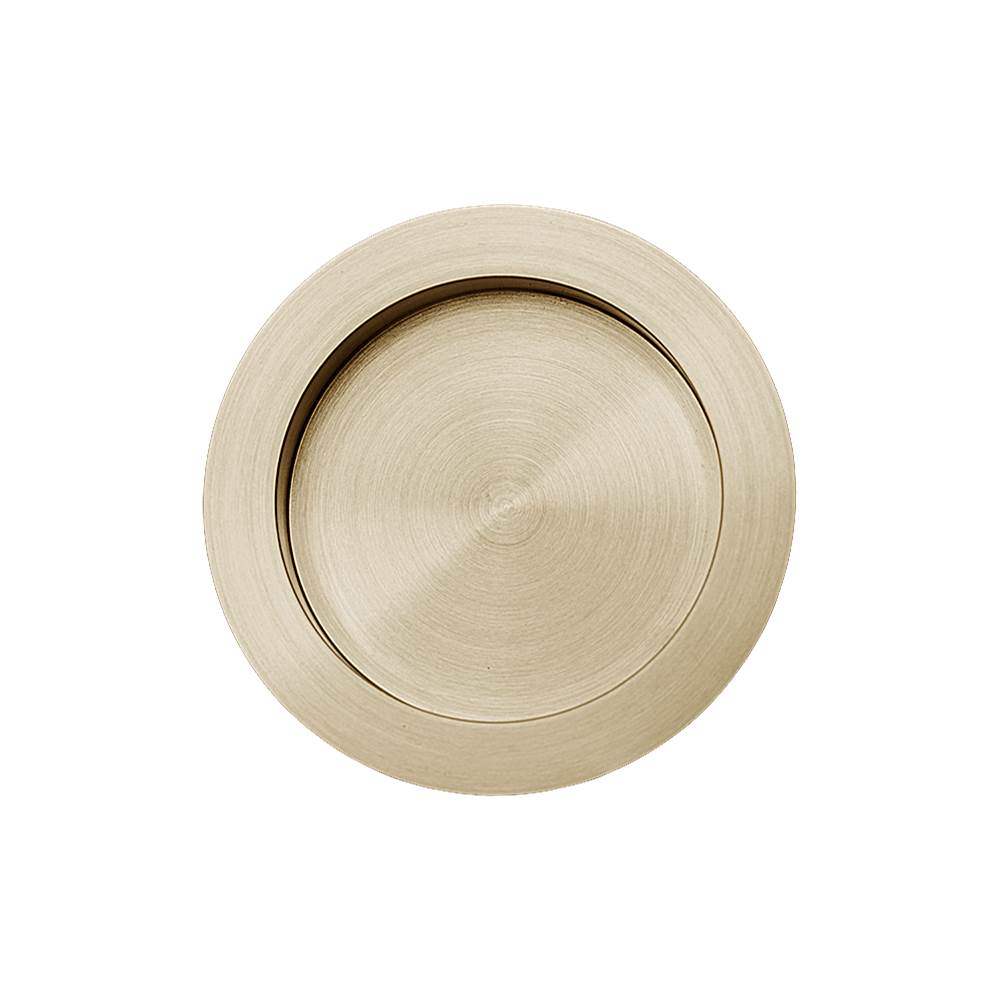 Linnea - Round Flush Pull, Satin Brass - Satin Brass