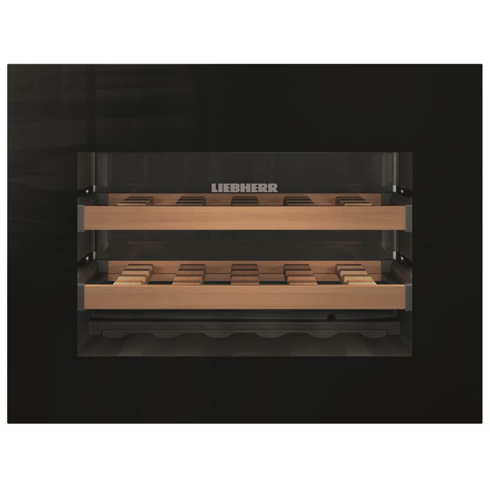 Liebherr - Built-In 1-Zone Wine, With Black Glass Pull-Down Door - Silver