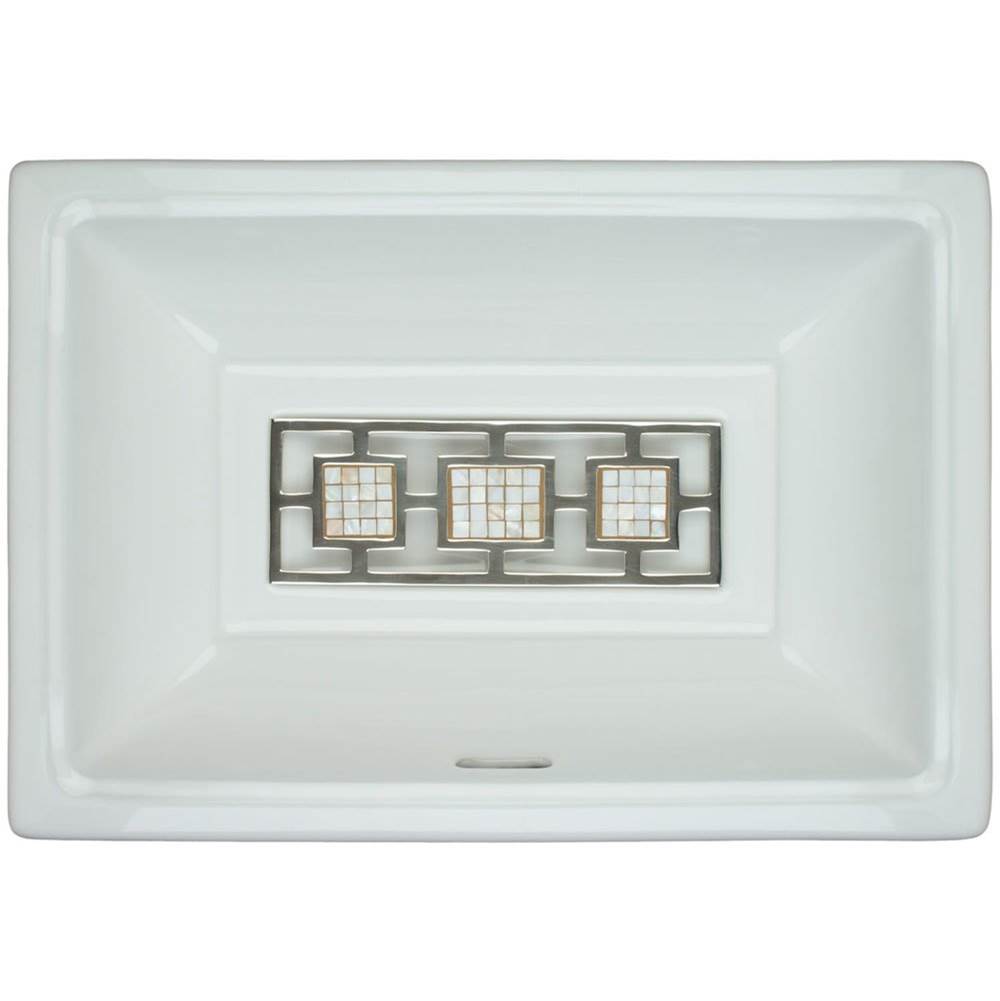 Linkasink - Mosaic Triptych - Tiffany Grate Satin White Bronze - White Bronze