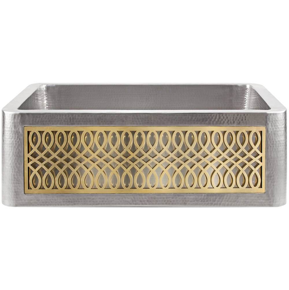 Linkasink - Panel - Lyre - Unlacquered Brass - Satin Unlacquered Brass