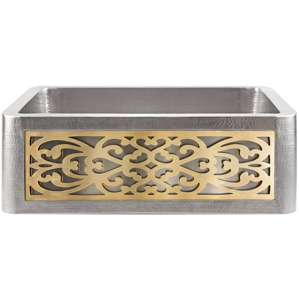 Linkasink - Panel - Filigree - Unlacquered Brass - Satin Unlacquered Brass