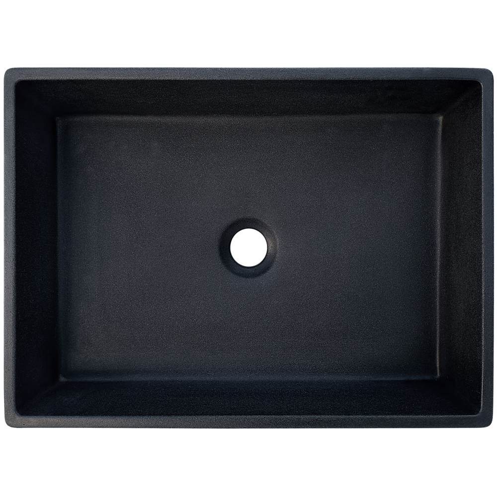 Linkasink - PHOEBE: Concrete Rectangle Vessel Sink - Black Concrete