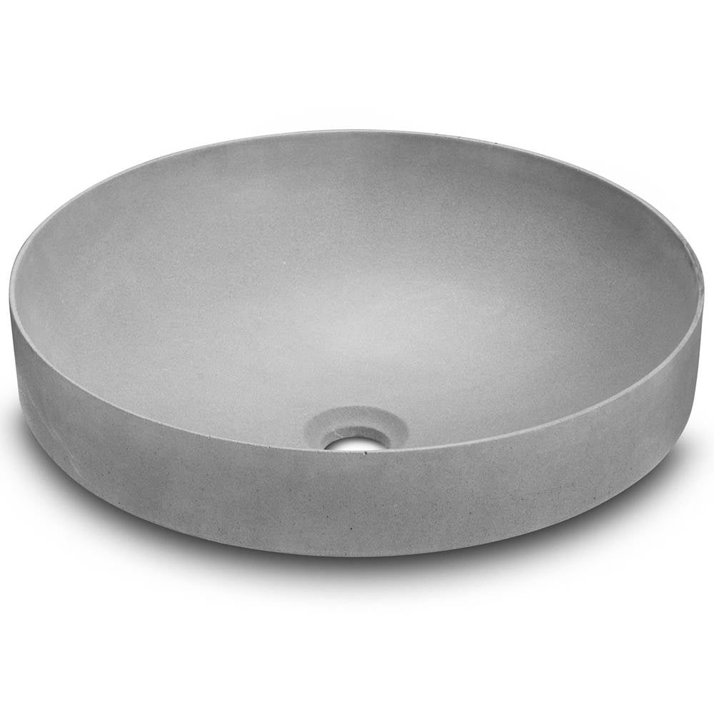 RUBY: Concrete Round Semi-Recessed Vessel Sink
