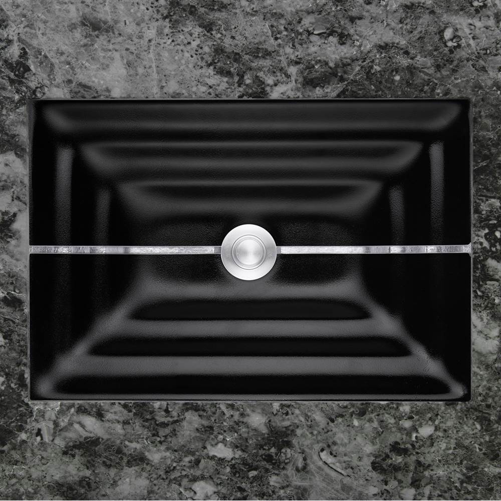 Linkasink - AG01 STRIPE - Black Glass with Silver accent