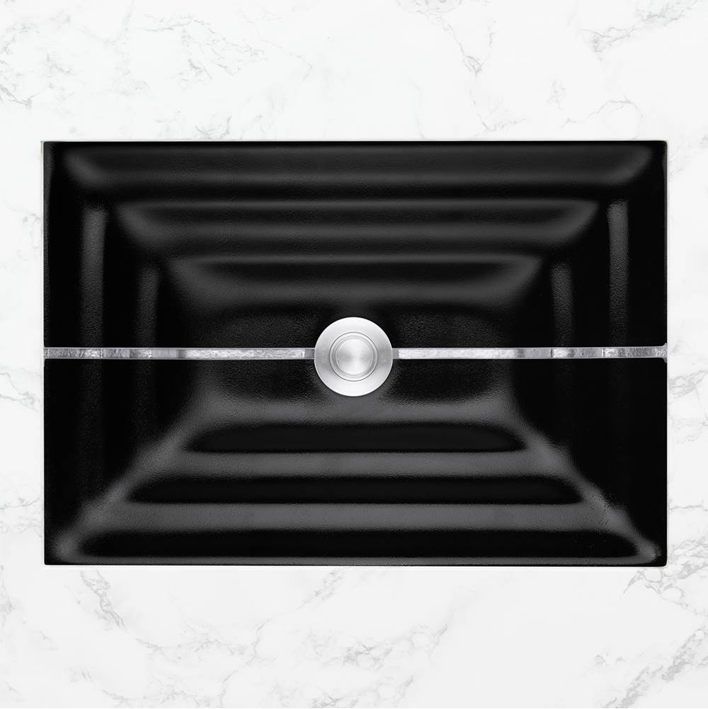 Linkasink - AG01 STRIPE - Black Glass with Silver accent