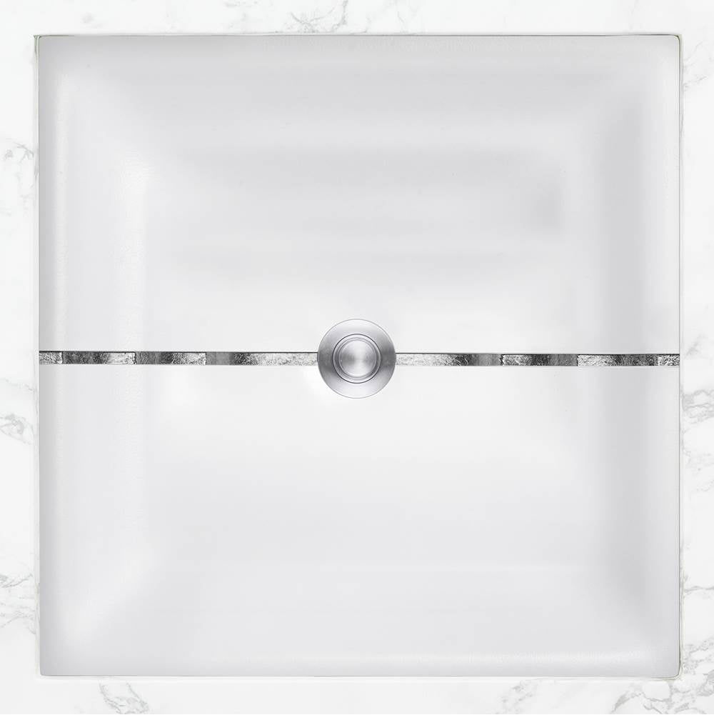 Linkasink - AG01 STRIPE - White Glass with Silver accent
