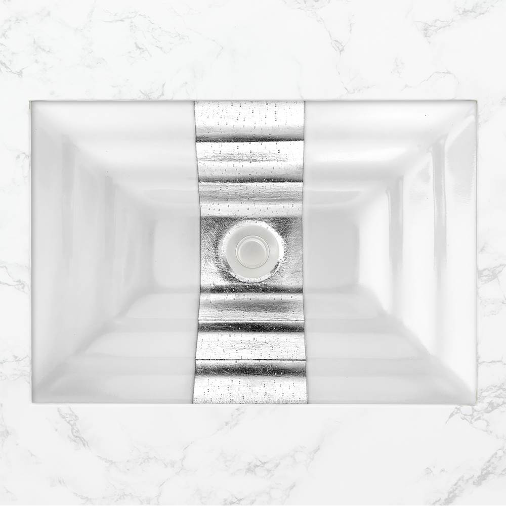 Linkasink - AG11 'GLOMIS' RIBBON - White Glass with Silver accent