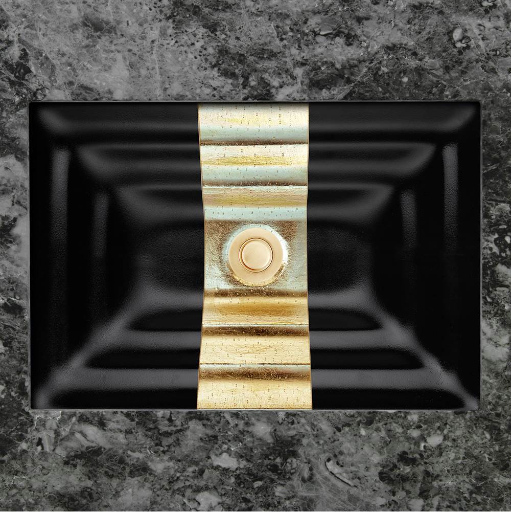 Linkasink - AG11 'GLOMIS' RIBBON - Black Glass with Gold accent