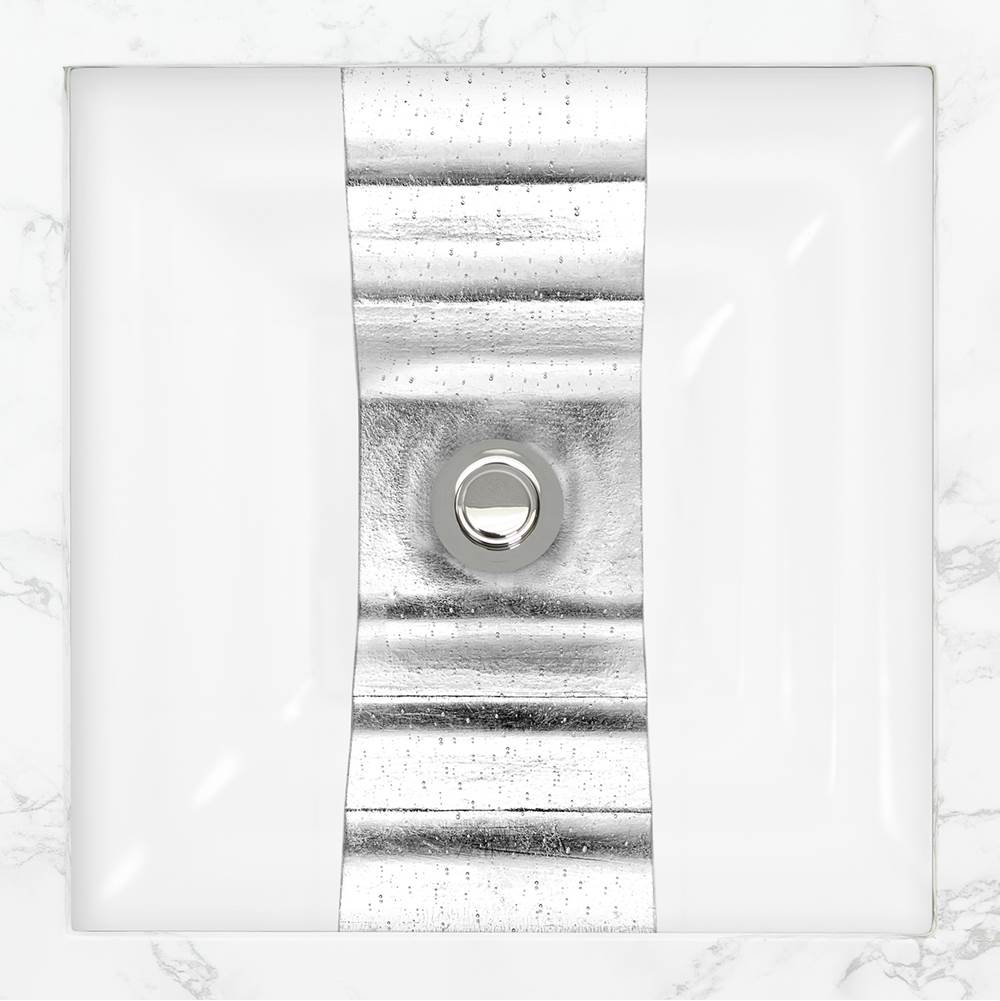 Linkasink - AG11 'GLOMIS' RIBBON - White Glass with Silver accent