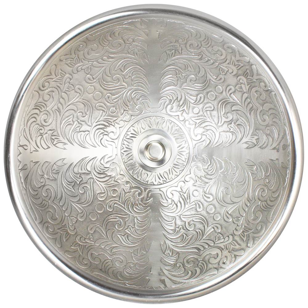 Linkasink - Large Round Brocade - White Bronze