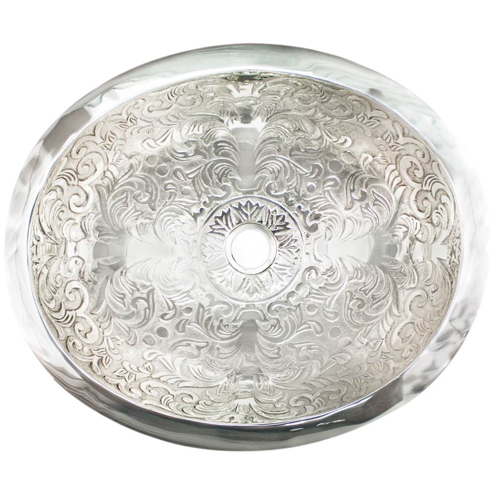 Linkasink - Oval Brocade - Polished White Bronze