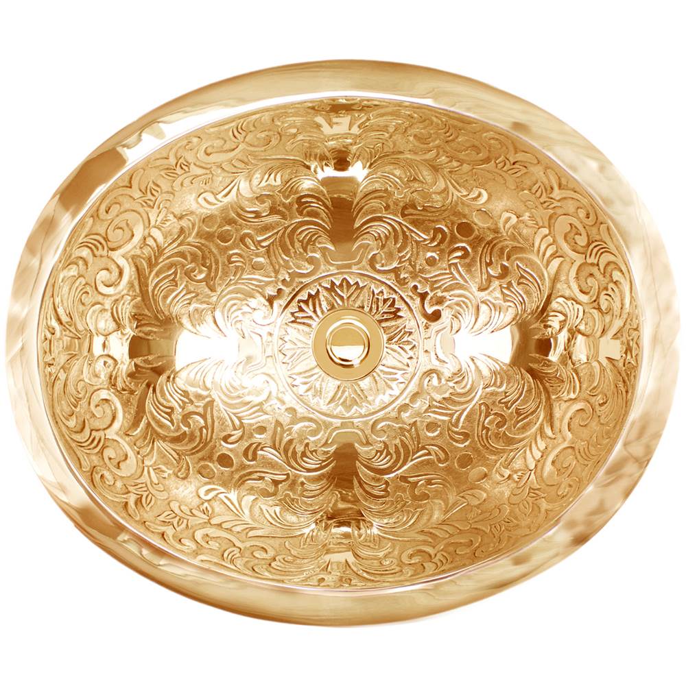 Linkasink - Oval Brocade - Polished Unlacquered Brass