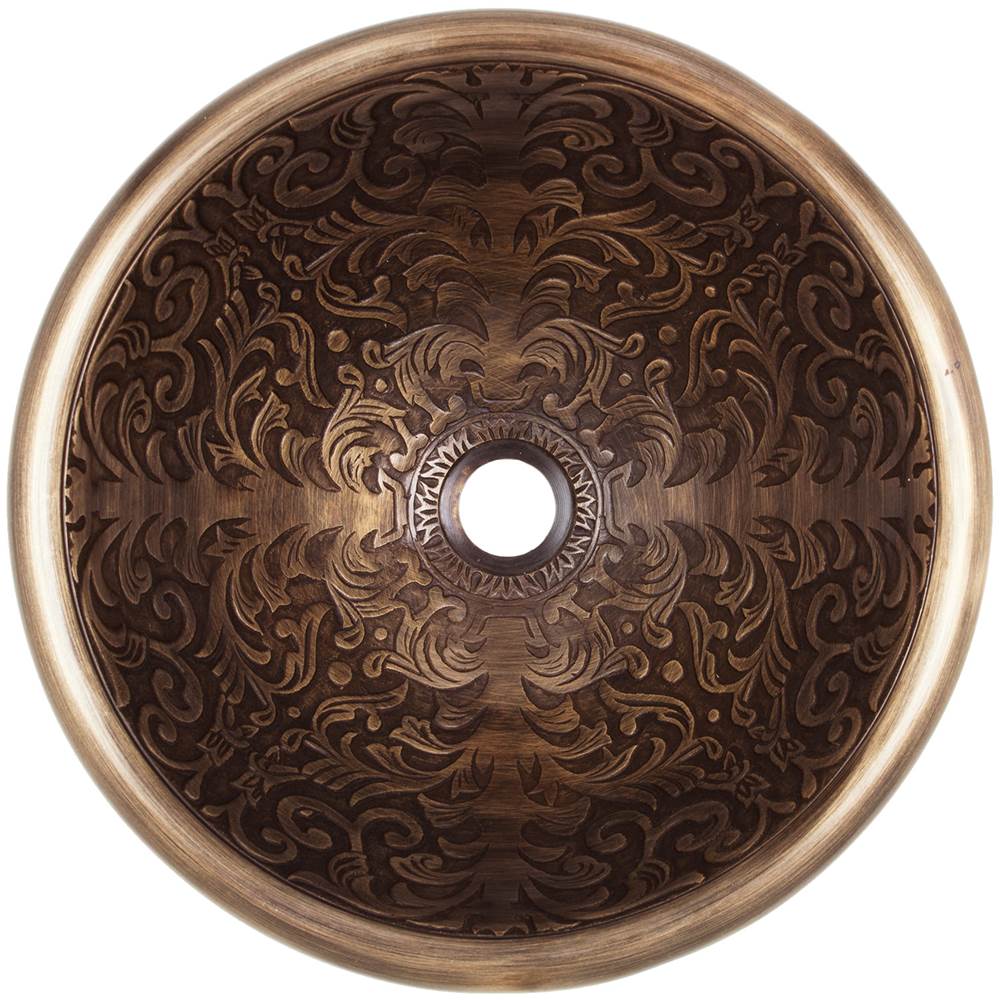 Linkasink - Small Round Brocade - Antique Bronze