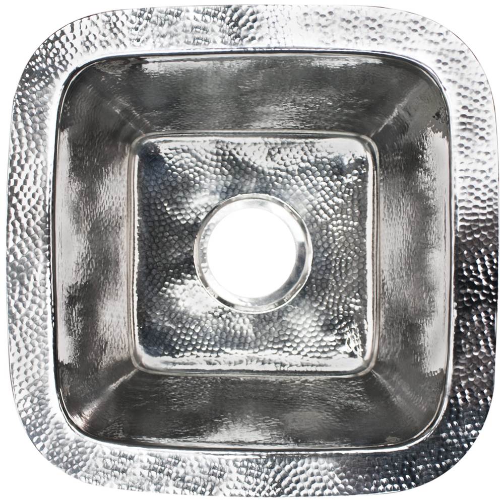 Linkasink - Square w/ 3.5'' Drain Builder's Series Hammered Metal 1.5'' Drain Opening