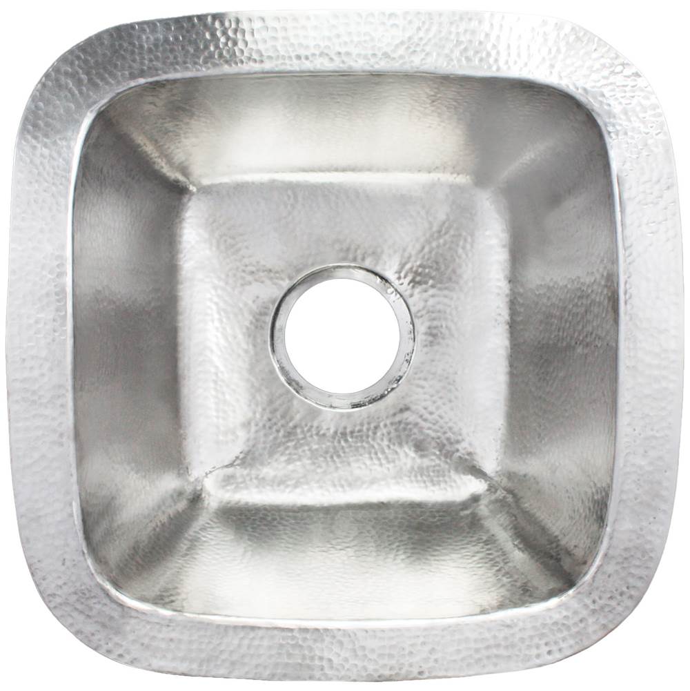 Linkasink - Square w/ 3.5'' Drain Builder's Series Hammered Metal 1.5'' Drain Opening