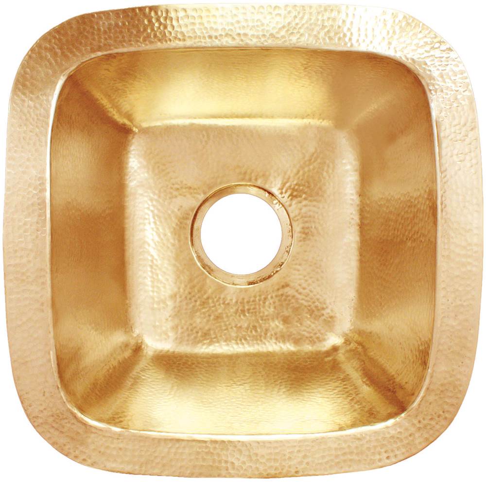 Linkasink - Square w/ 3.5'' Drain Builder's Series Hammered Metal 1.5'' Drain Opening