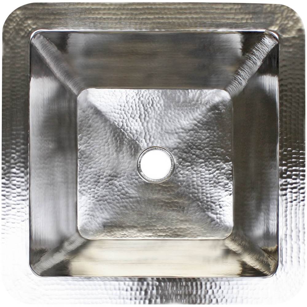 Linkasink - Hammered Large Square with 2'' drain opening - Satin Nickel