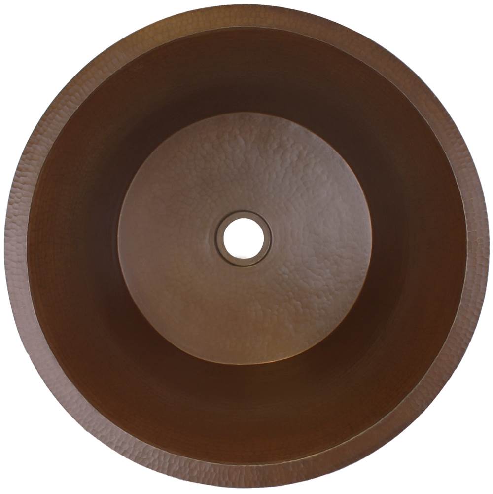 Linkasink - Hammered Small Round Flat Bottom Bar/Utility, 1.5'' drain opening - Dark Bronze