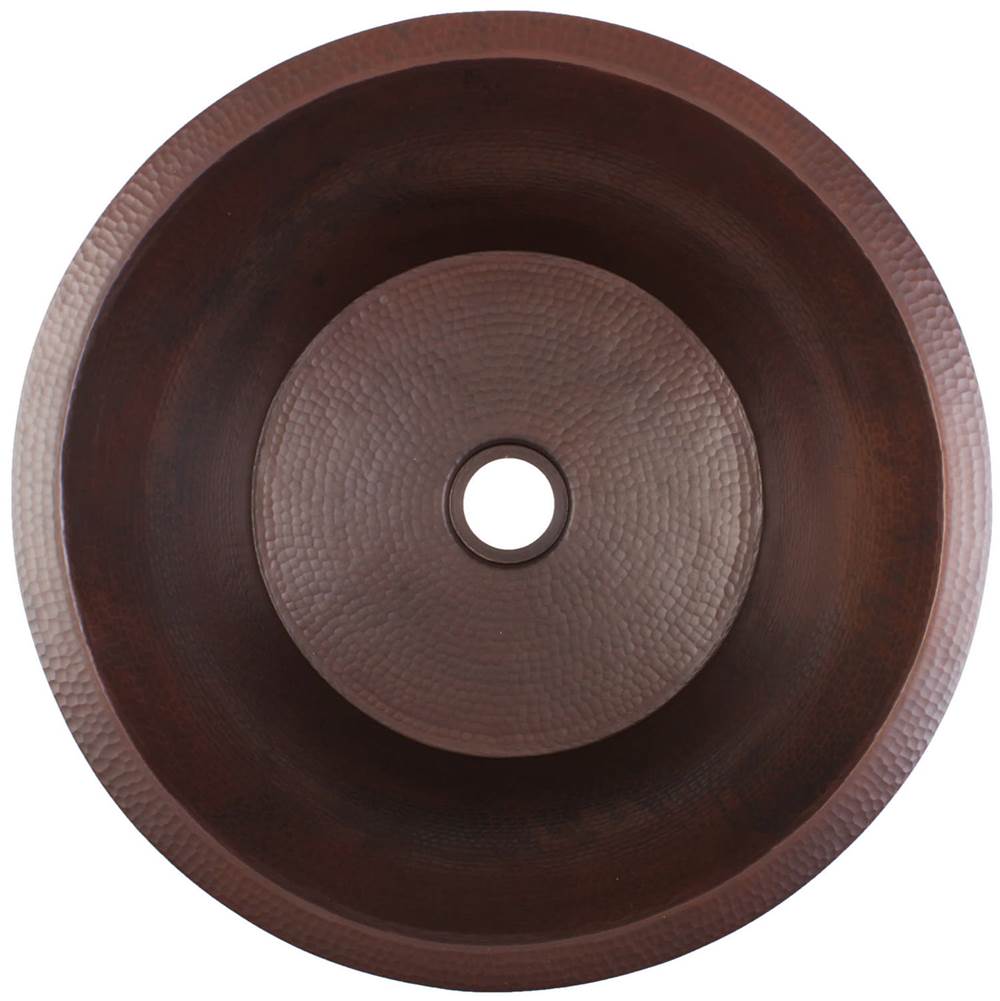 Linkasink - Hammered Small Round Flat Bottom Bar/Utility, 2'' drain opening - Dark Bronze