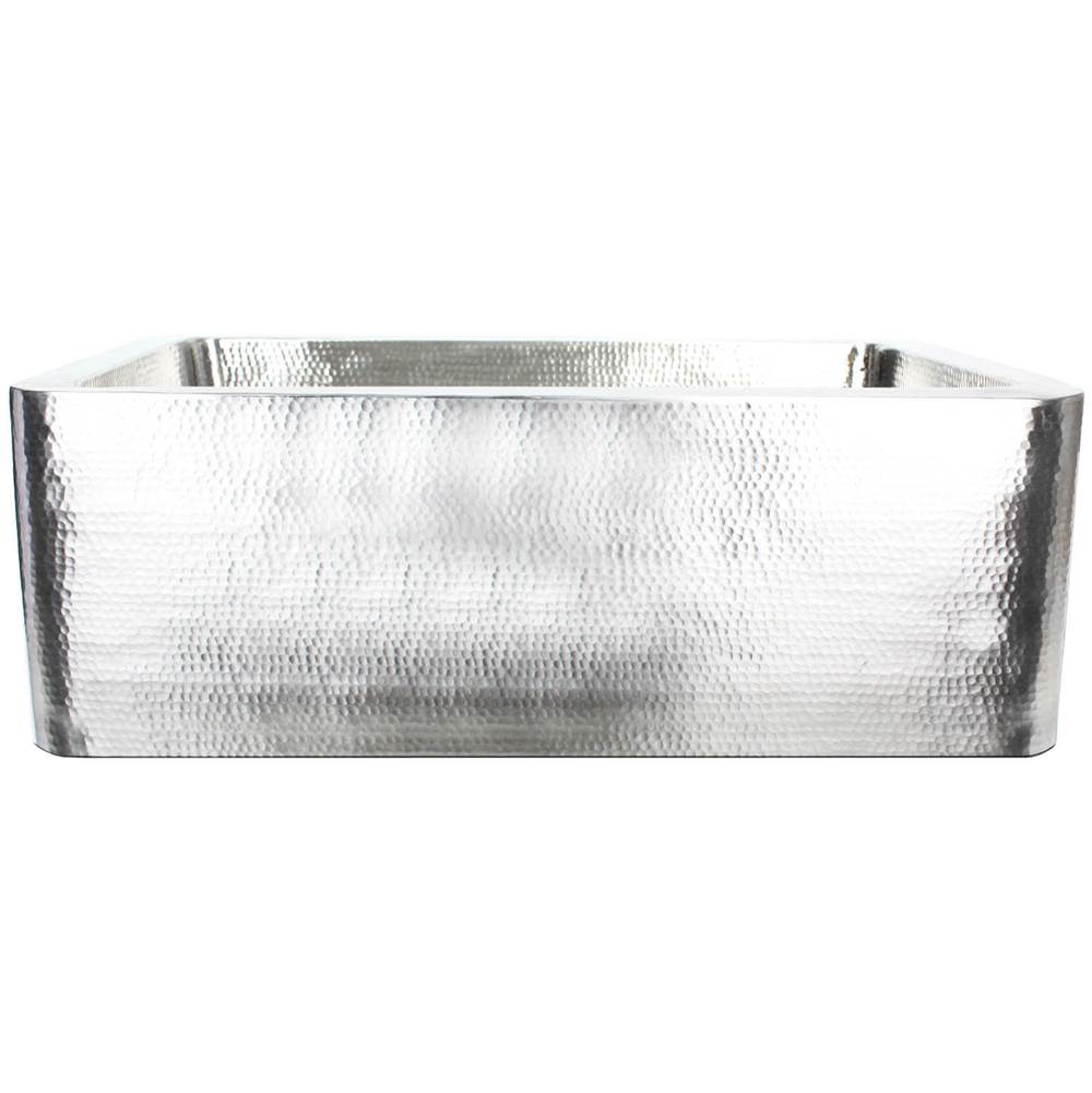 Linkasink - Hammered Farm House Kitchen - Single Bowl 30'' - Satin Stainless Steel