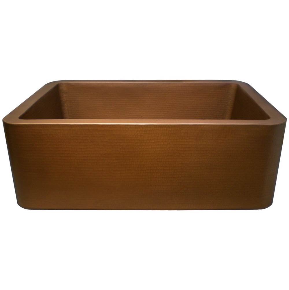Linkasink - Hammered Farm House Kitchen - Single Bowl 30'' - Weathered Copper