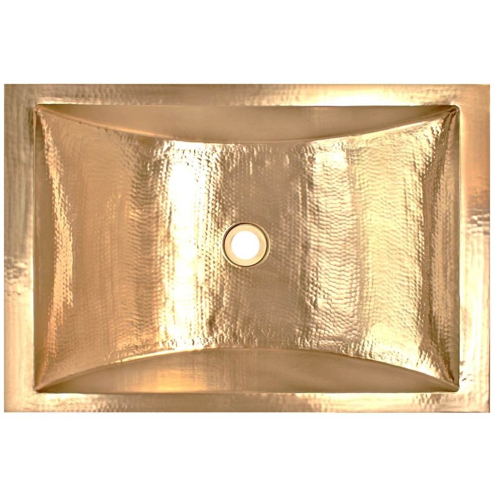 Linkasink - Hammered Rectangular Crescent - Polished Unlacquered Brass