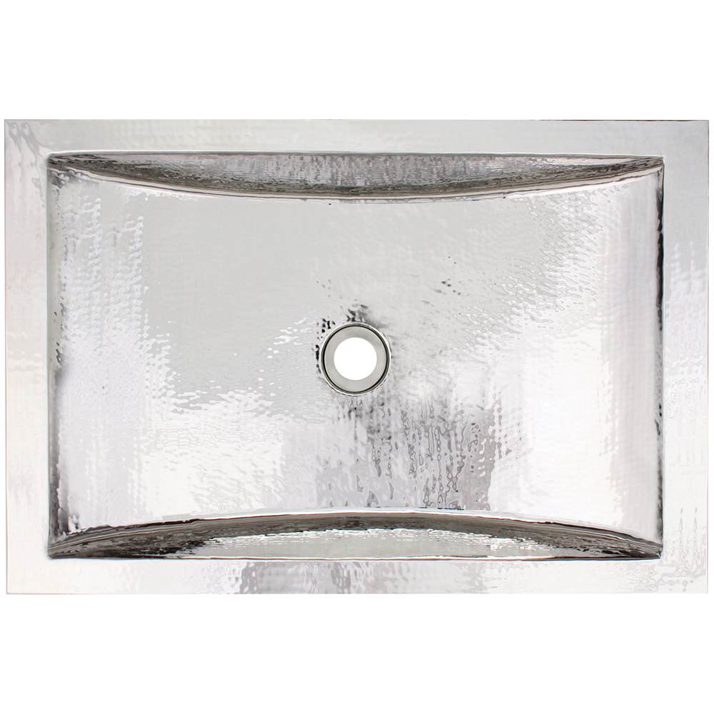Linkasink - Hammered Rectangular Crescent - Polished Nickel