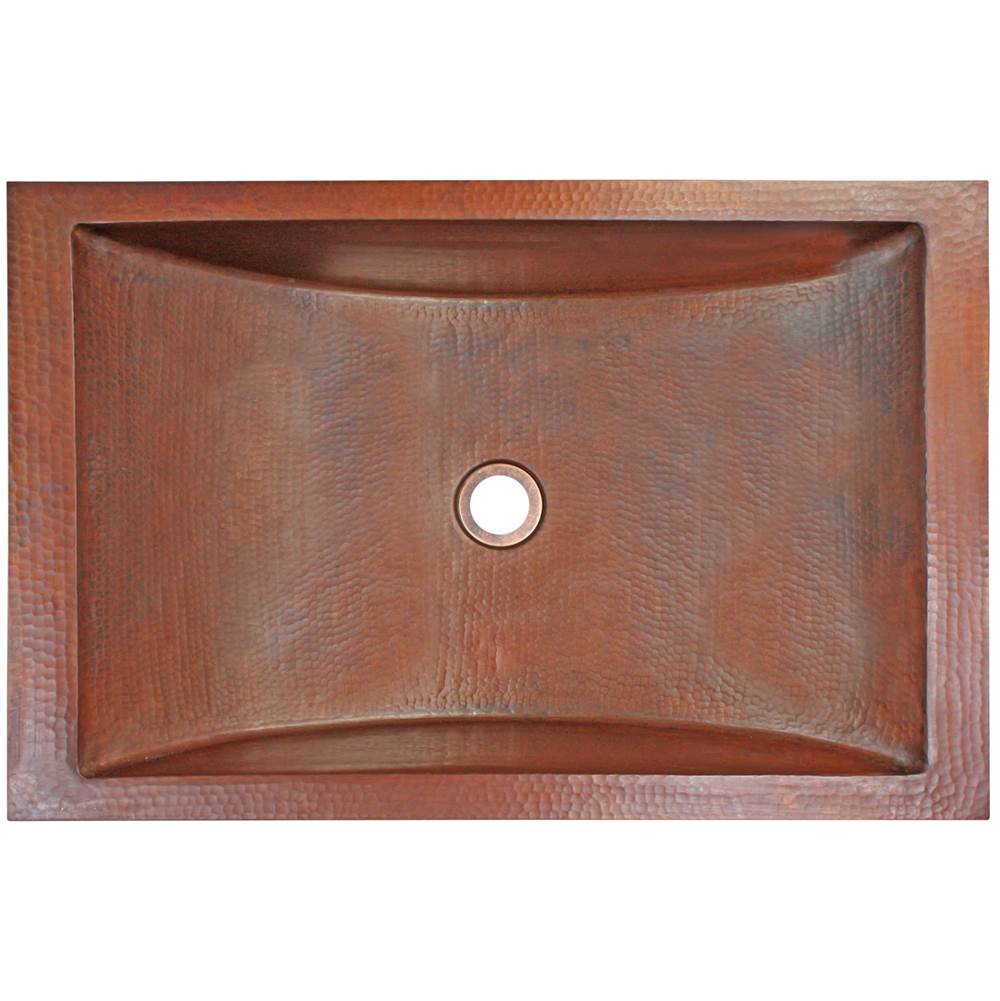 Linkasink - Hammered Rectangular Crescent - Weathered Copper