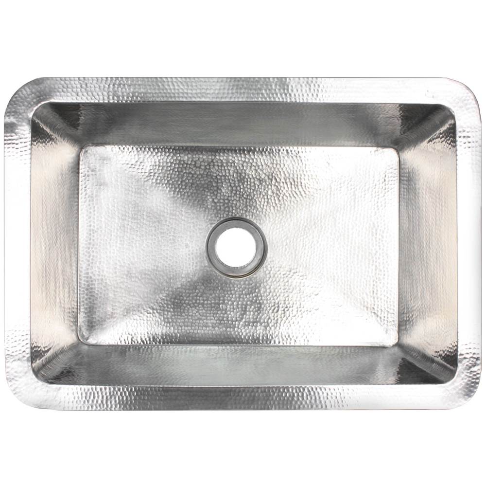 Linkasink - Hammered Rectangular Box Sink with 2'' drain opening - Satin Nickel