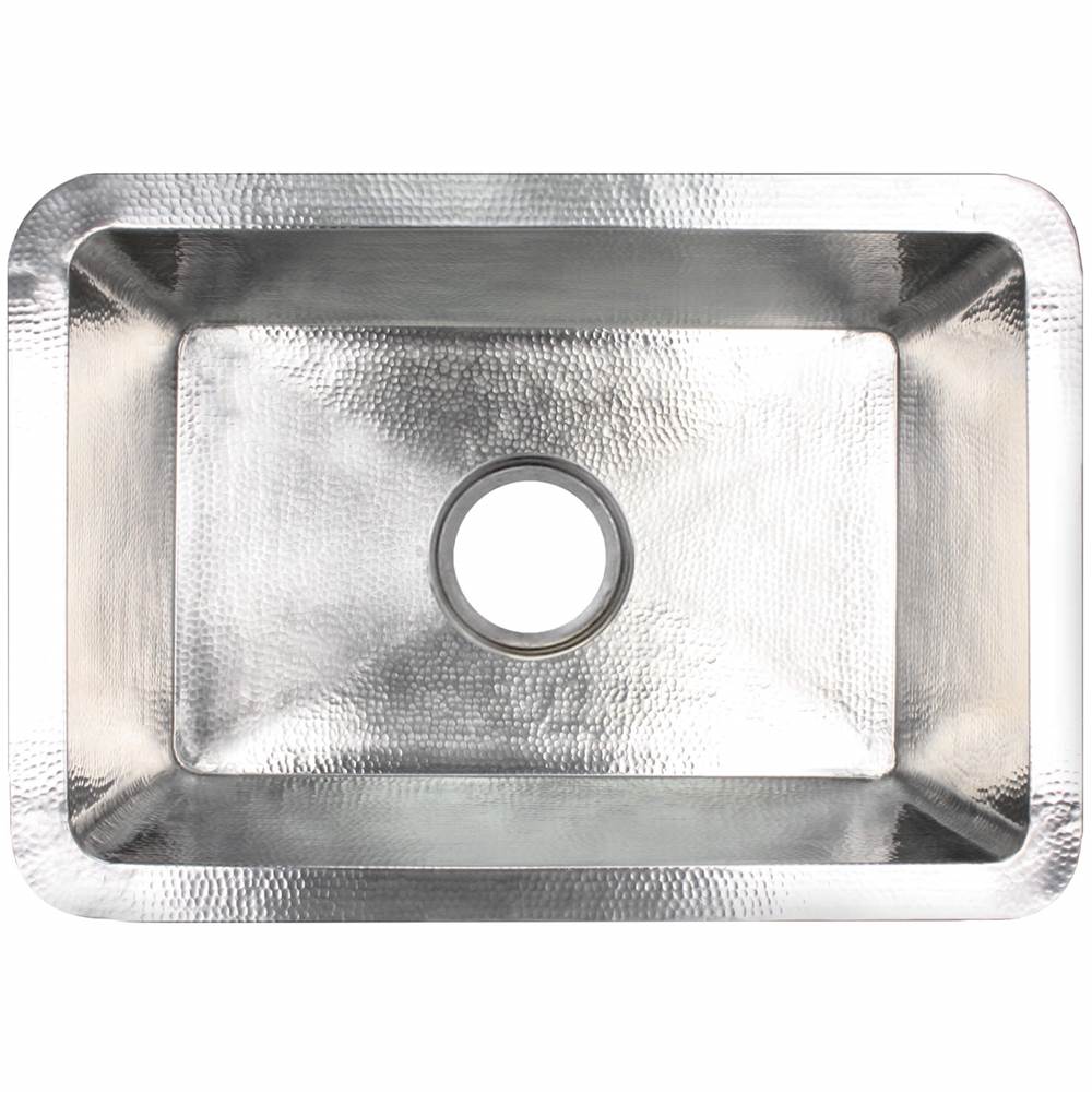 Linkasink - Hammered Rectangular Box Sink with 3.5'' drain opening - Satin Nickel