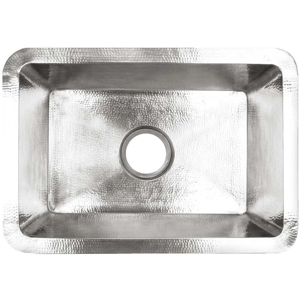 Linkasink - Hammered Rectangular Box Sink with 3.5'' drain opening - Satin Stainless Steel