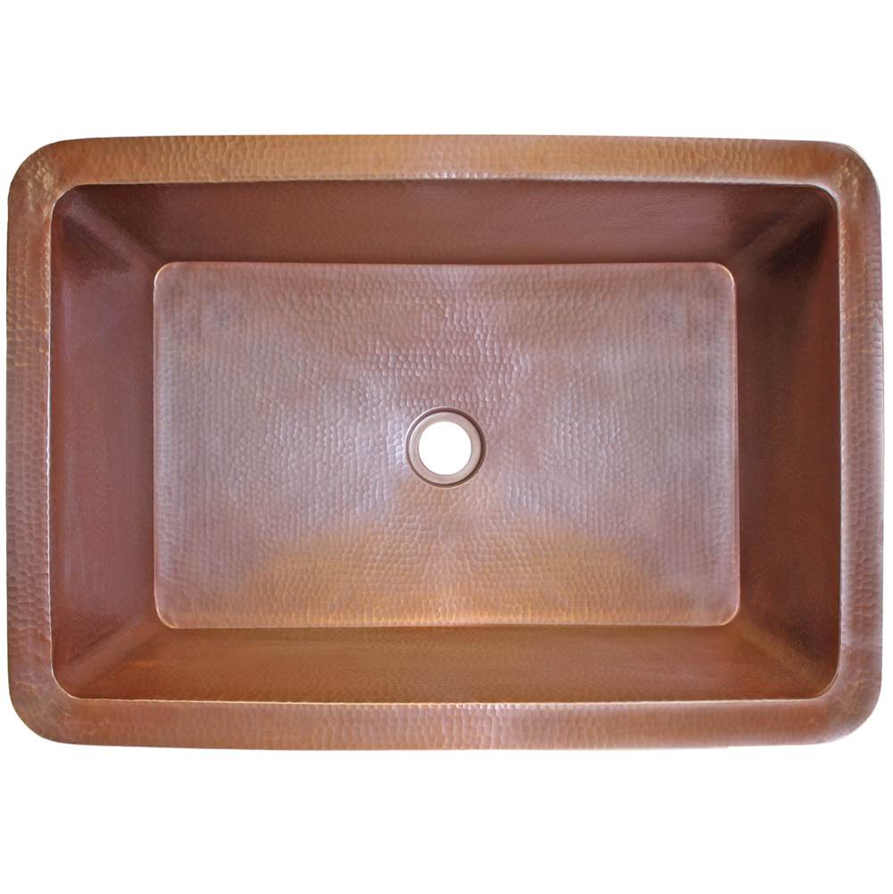 Linkasink - Hammered Rectangular Box Sink - Weathered Copper