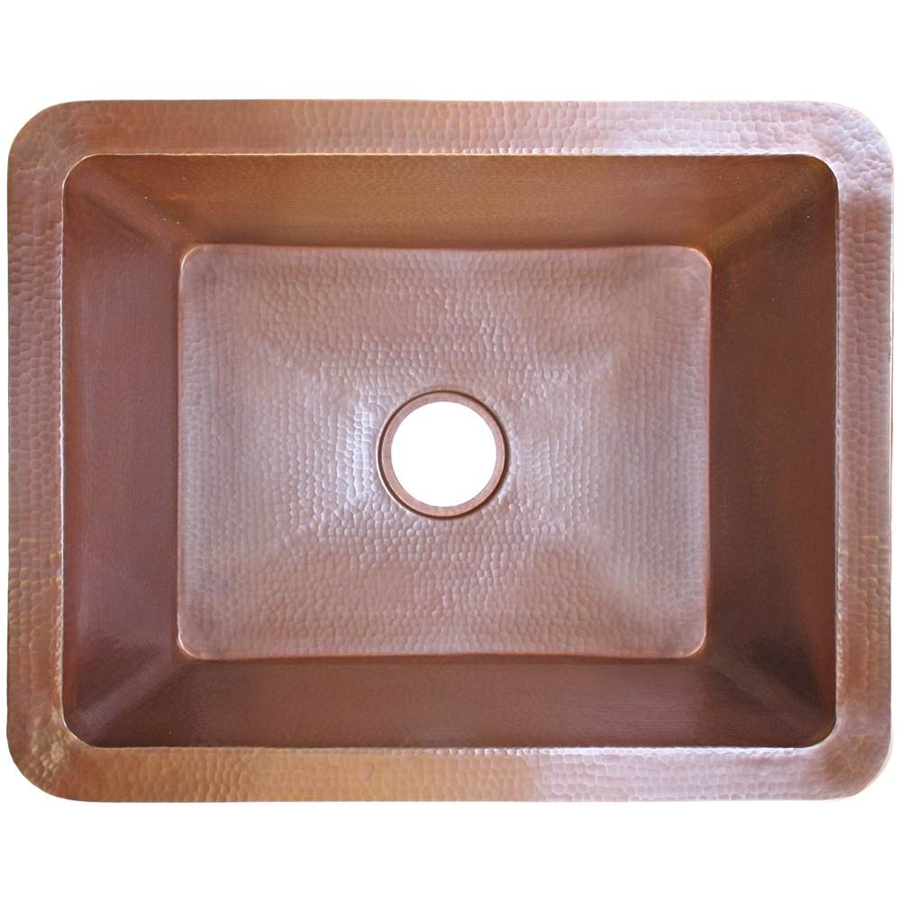 Linkasink - Hammered Farmhouse Kitchen Sink Single Bowl - Weathered Copper