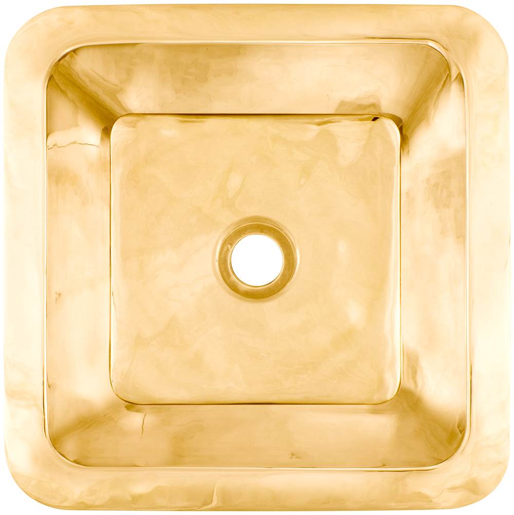 Linkasink - Smooth Small Square 2'' drain opening - Polished Unlacquered Brass