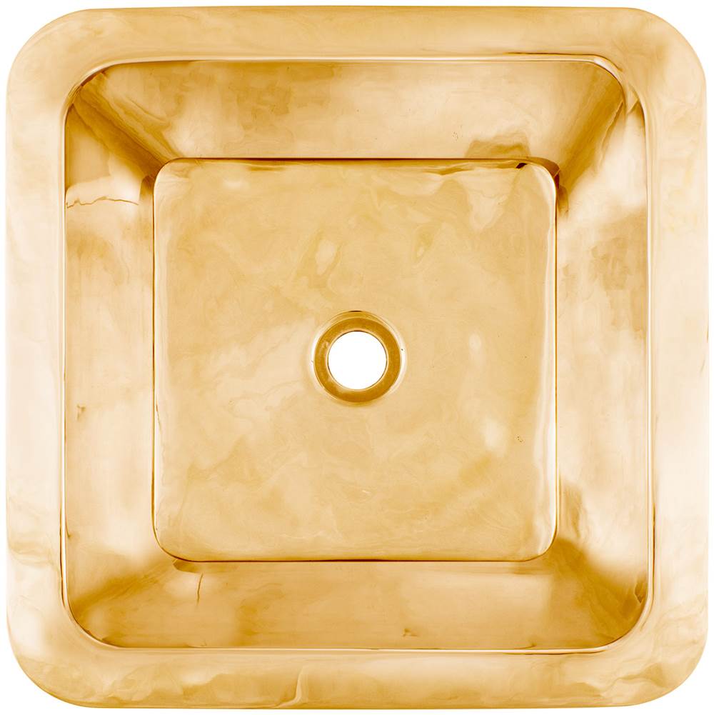 Linkasink - Smooth Small Square 1.5'' drain opening - Polished Unlacquered Brass