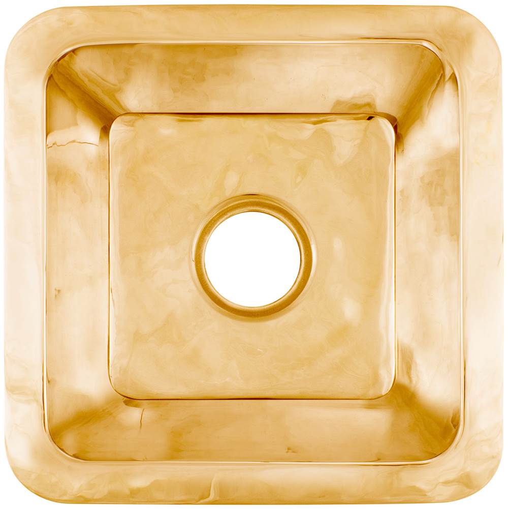 Linkasink - Smooth Small Square 3.5'' drain opening - Polished Unlacquered Brass