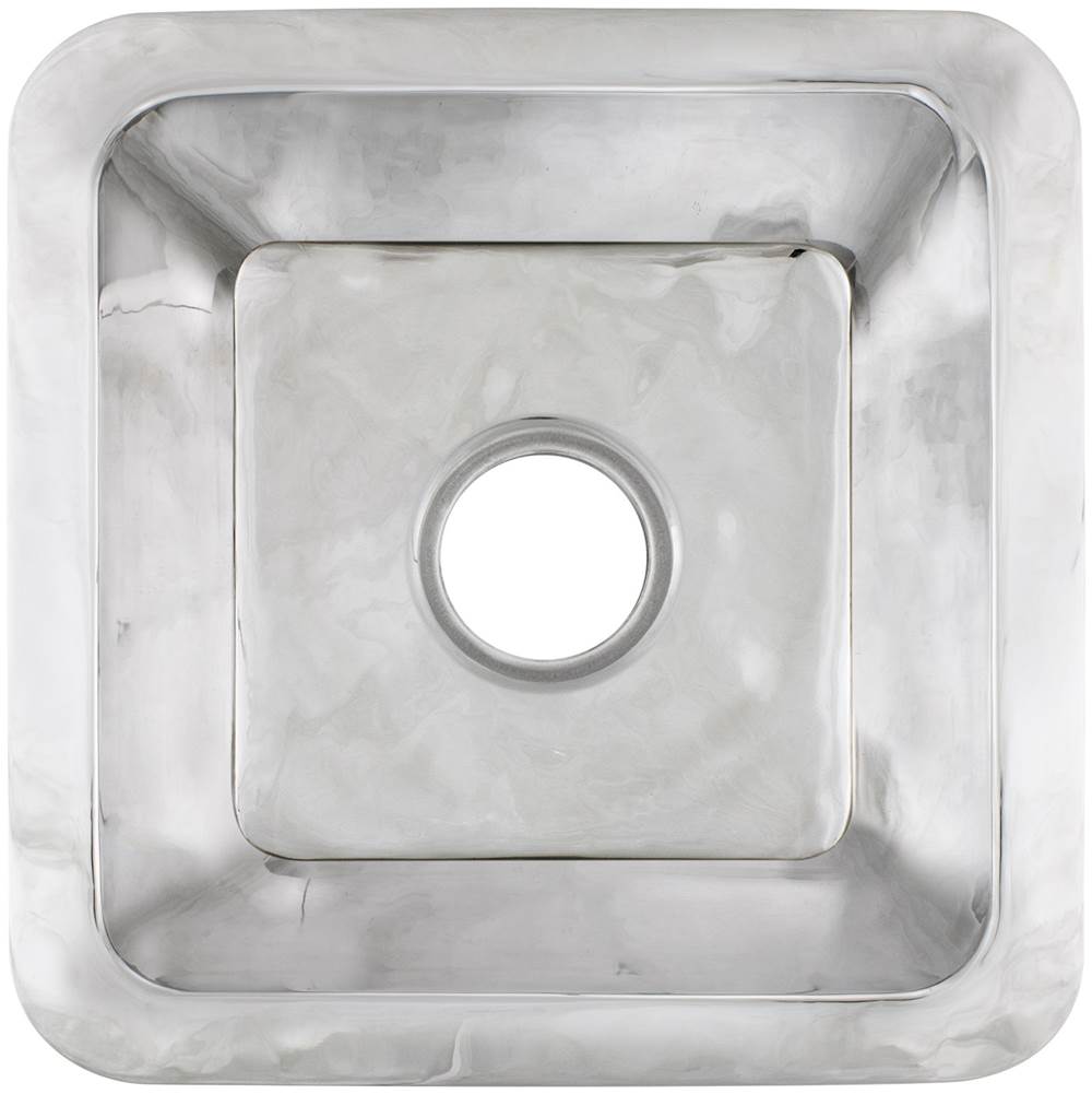 Linkasink - Smooth Small Square 3.5'' drain opening - Polished Stainless Steel