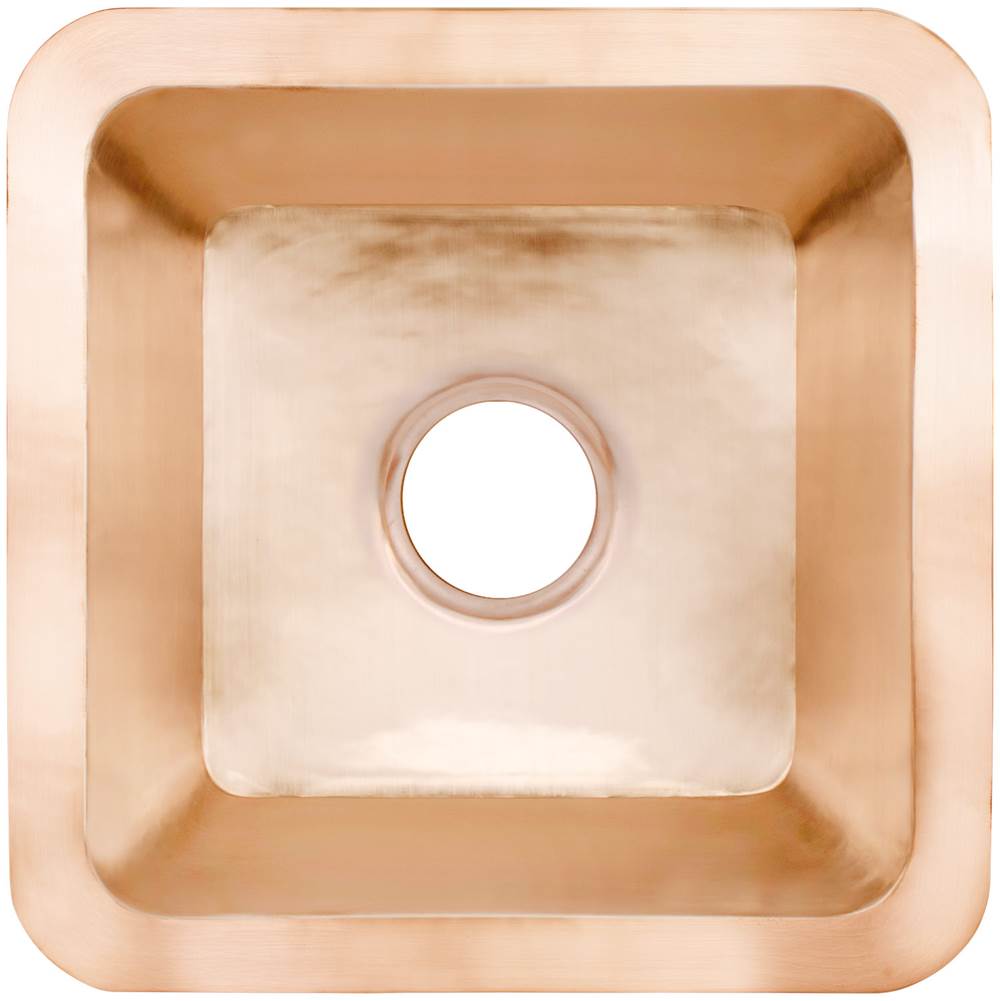 Linkasink - Smooth Small Square 3.5'' drain opening - Satin Unlacquered Rose Gold,Copper