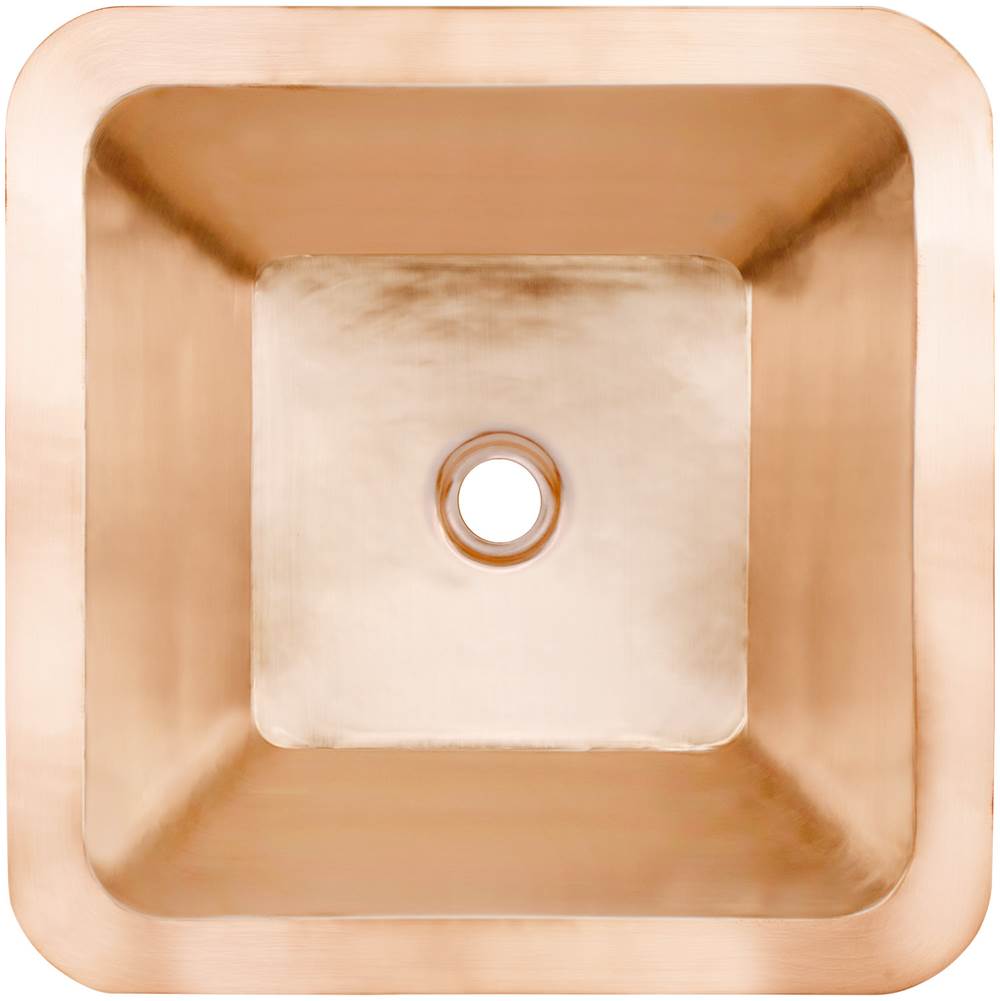 Linkasink - Smooth Large Square 2'' drain opening - Satin Unlacquered Rose Gold,Copper