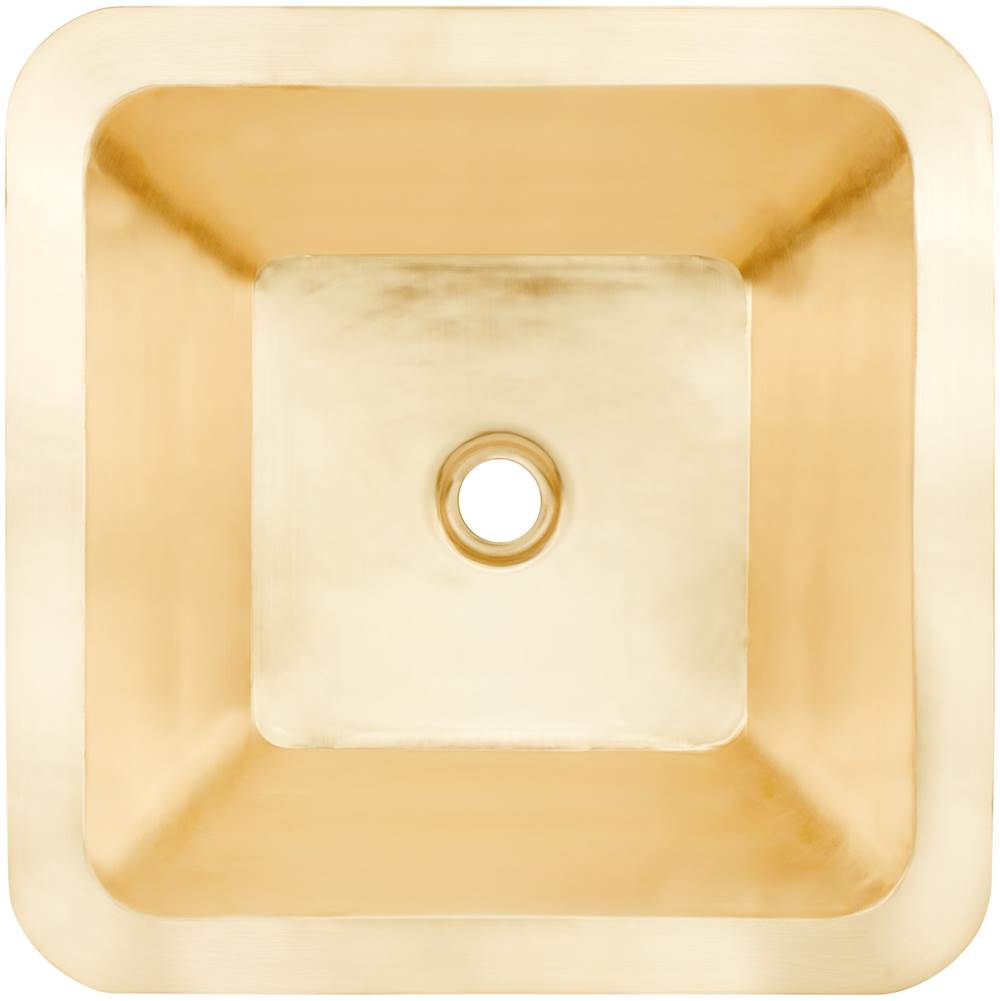 Linkasink - Smooth Large Square 2'' drain opening - Satin Unlacquered Brass