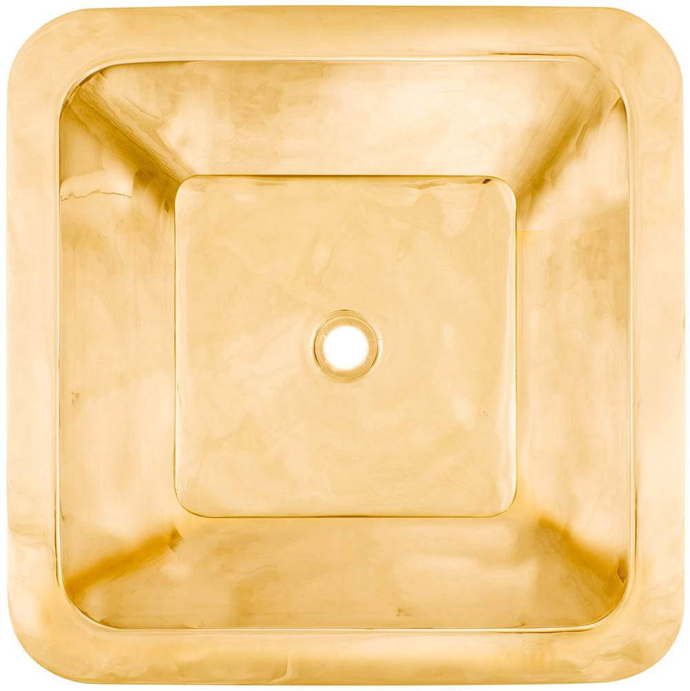Linkasink - Smooth Large Square 1.5'' drain opening - Polished Unlacquered Brass
